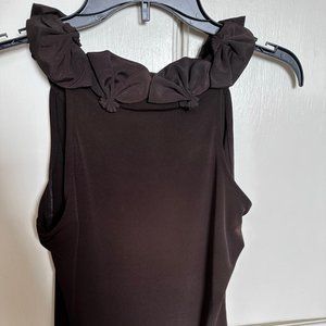 The Limited Womens Small Brown Sleevelss Blosue -Embellished neck line.